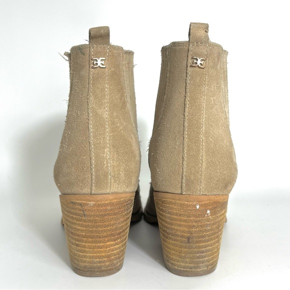 Sam Edelman Winona Suede Western Ankle Boots W 9 Tan Beige - Picture 5 of 9